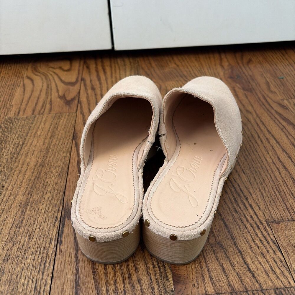 J. Crew Suede Leather Dakota Clogs Studded Boho Hippie Chic Wooden Women’s 6.5 - Picture 4 of 6